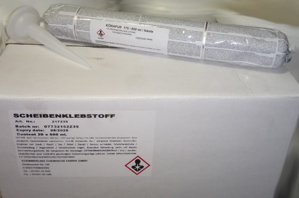 szélvédőragasztó - Körapur 175/600 ml/fekete